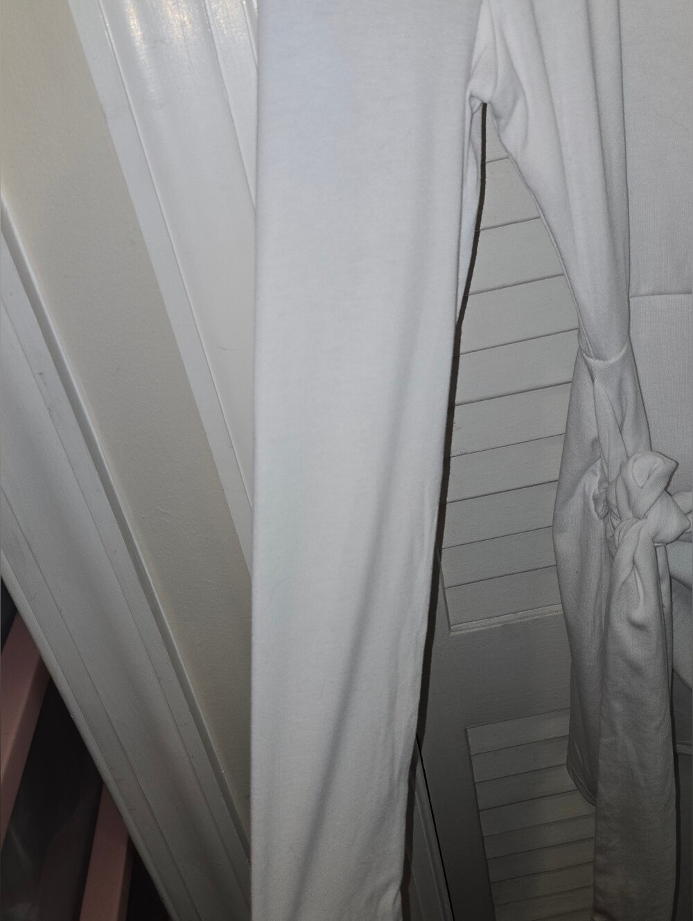 NWT Runaway The Label Safiya White Square Neck Long Sleeve Side Tie Mini Dress U - Picture 6 of 10